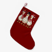 クリスマスグースサンタ間抜けキュート雪だるまクリスマス スモールクリスマスストッキング (正面 (吊り時))