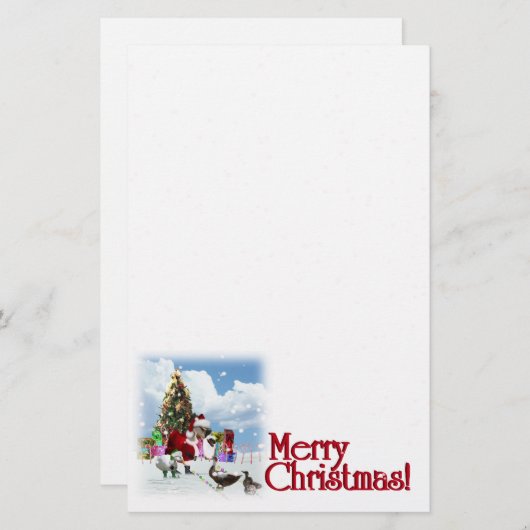 クリスマスグースホリ書デイ 便箋 (正面/裏面)