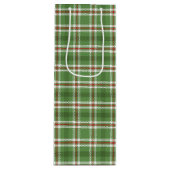 クリスマスグ素朴リーンファームハウスホリデープレイド ワインギフトバッグ (正面)