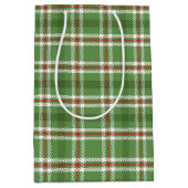 クリスマスグ素朴リーンホリデーファームハウスプレイド ミディアムペーパーバッグ (正面)