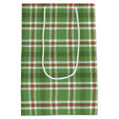 クリスマスグ素朴リーンホリデーファームハウスプレイド ミディアムペーパーバッグ (裏面)