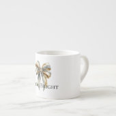 クリスマスグ素朴リーン金ゴールドボウパーソナライズされたウ エスプレッソカップ (正面右)