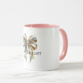 クリスマスグ素朴リーン金ゴールドボウパーソナライズされたウ マグカップ (正面右)