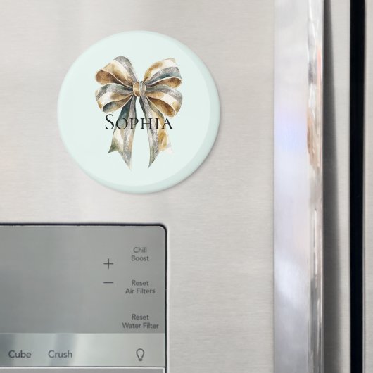 クリスマスグ素朴リーン金ゴールドボウパーソナライズされたウ マグネット (インサイチュ (冷蔵庫))