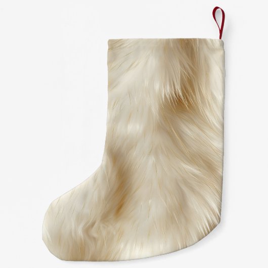 クリスマスグ素朴リーン金ゴールドボウフェイクアニマルファー スモールクリスマスストッキング (裏面)