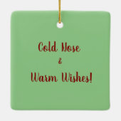 クリスマスグ絵を描レーピットブル冷鼻リアル セラミックオーナメント (裏面)