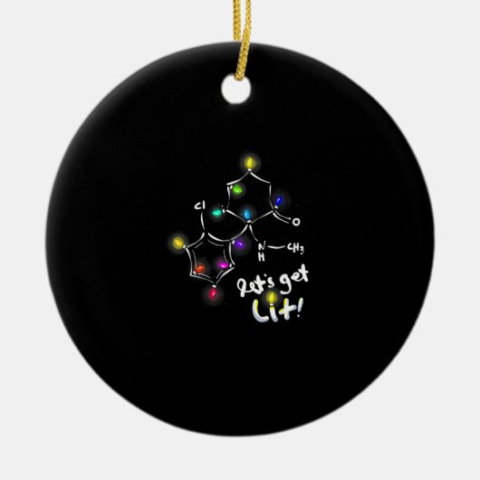 クリスマスケタミンでパーティーを始めよう セラミックオーナメント (正面)