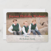 クリスマスケルトのホリーリースパターパーソナライズされたン シーズンカード (正面)