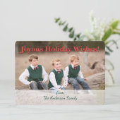 クリスマスケルトのホリーリースパターパーソナライズされたン シーズンカード (スタンド正面)