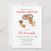 クリスマスケーキとクッキーのホリデーブランチ 招待状 (正面)