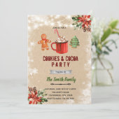クリスマスケーキとココアのご招待 招待状 (スタンド正面)