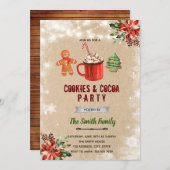 クリスマスケーキとココアのご招待 招待状 (正面/裏面)