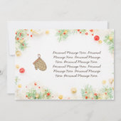 クリスマスケーキとハートフルなクリスマスカード 招待状 (裏面)