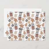 クリスマスケーキとホットココアのホリデーシーズン シーズンポストカード (正面/裏面)