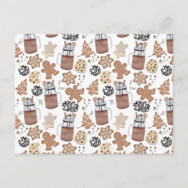 クリスマスケーキとホットココアのホリデーシーズン シーズンポストカード