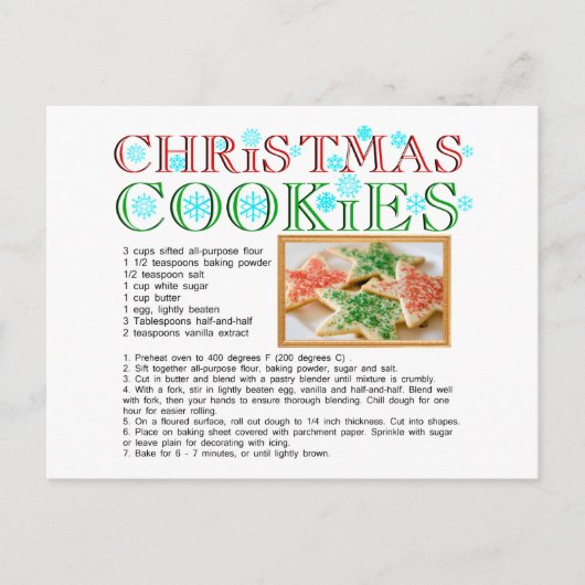 クリスマスケーキのレシピ ポストカード (正面)