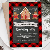 クリスマスケーキの家の飾り付けパーティーのご招待 招待状