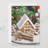 クリスマスケーキの家の飾り付けパーティーのご招待 招待状 (裏面)