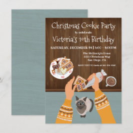 クリスマスケーキを作って焼くパーティーの招待状 招待状