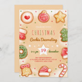 クリスマスケーキデコレーション パーティーの招待状 招待状 (正面/裏面)