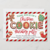 クリスマスケーキデコレーション パーティーの招待状 招待状 (正面)