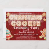 クリスマスケーキデコレーション パーティー モダン 招待状 (正面)