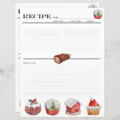 クリスマスケーキレシピブックバインダーカード (正面/裏面)