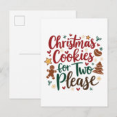 クリスマスケーキ二人用妊娠クリスマス 案内ポストカード (正面/裏面)