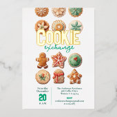 クリスマスケーキ交換グリーンフォイル招待状 箔シーズンカード (正面)