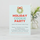 クリスマスケーキ交換パーティーのご招待 招待状 (スタンド正面)