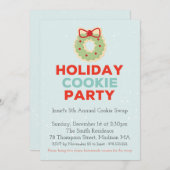 クリスマスケーキ交換パーティーのご招待 招待状 (正面/裏面)