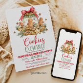 クリスマスケーキ交換パーティーの招待状 ホリデーシーズンのお菓子 招待状