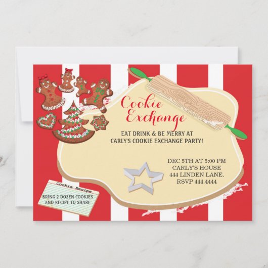 クリスマスケーキ交換パーティーの招待状 招待状 (正面)