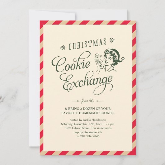 クリスマスケーキ交換パーティーの招待状 招待状 (正面)