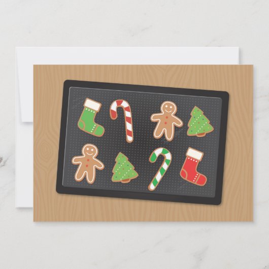 クリスマスケーキ交換パーティー 木材 クリスマス招待状 招待状 (裏面)