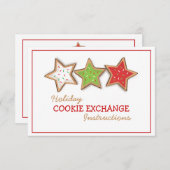 クリスマスケーキ交換会のホリデー招待状 招待状 (正面/裏面)