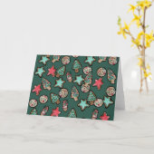 クリスマスケーキ クリスマス クッキーの飾り付けパーティー カード (黄色い花)