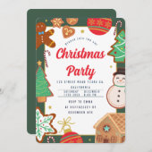 クリスマスケーキ パーティーの招待状 招待状 (正面/裏面)