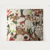 クリスマスケーキ ホリデー フォト 背景 タペストリー (正面(横))