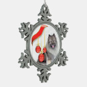 クリスマスケージョンド スノーフレークピューターオーナメント (左)