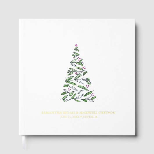 クリスマスゲストブックウォーターカラーツリー ゲストブック (正面)