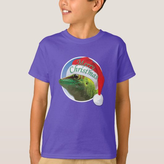 クリスマスゲッコ – キッズベーシックHanes Tシャツ (正面)