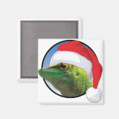クリスマスゲッコ – 2インチスクエアマグネット マグネット (正面/裏面)