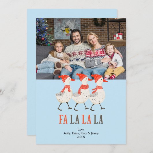 クリスマスゲーゼかわいい家族の写真ホリデーカード シーズンカード (正面/裏面)