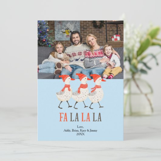 クリスマスゲーゼかわいい家族の写真ホリデーカード シーズンカード (スタンド正面)