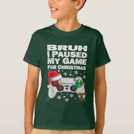 クリスマスゲーマーのクリスマスのためにゲームを一時停止 Tシャツ