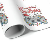 クリスマスゲーマーのゲームクリスマスのためにゲームを一時停止 ラッピングペーパー (ロールコーナー)