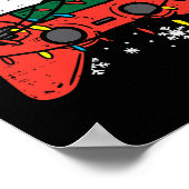 クリスマスゲーマーコントローラークリスマスボーイズキッズユースミー ポスター (角)