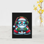 クリスマスゲーマーボーイズ動画ゲームサンタクリスマス カード (黄色い花)