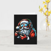 クリスマスゲーマー少年ビデオゲームサンタクリスマス1 カード (黄色い花)